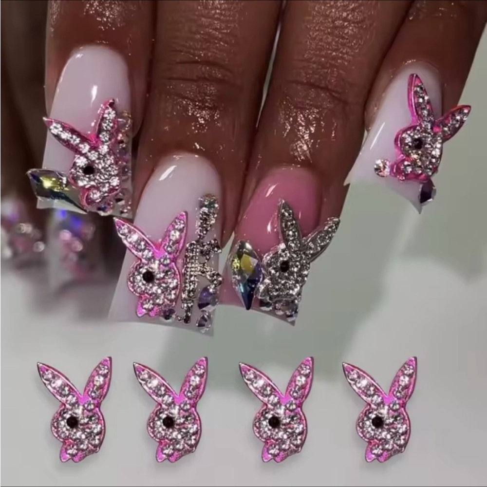 PINK PLAYBOY NAIL CHARMS